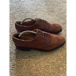 Cole Haan Mens 11 Benchmade in England Commando Itshide Brown Leather Oxfords